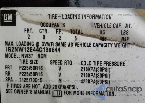 2004 Pontiac Grand Am Gt z USA, uszkodzony, nr VIN 1G2NW12E44C130844